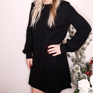 NWT Black Waffle Sweater Dress